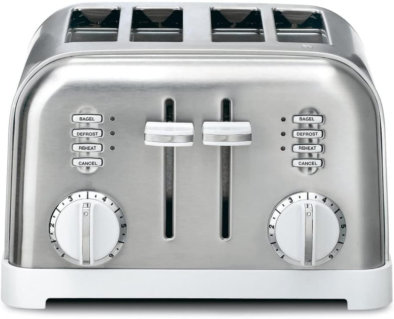 Cuisinart CPT-180WP1 4-Slice Metal Classic Toaster, White/Stainless Steel