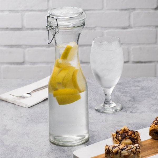 33 oz. Glass Carafe with Resealable Lid - 12/Case