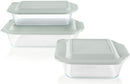 Pyrex Deep Baking Dish Set (6-Piece, BPA-Free Lids), Model: