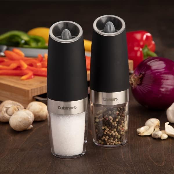 Cuisinart CSS-2424 Gravity Salt and Pepper Spice Mill with Blue LED Light, 2/3 Cup Capacity