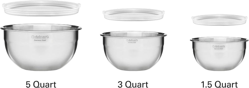 Cuisinart Mixing Bowl Set, Stainless Steel, 3-Piece, CTG-00-SMB