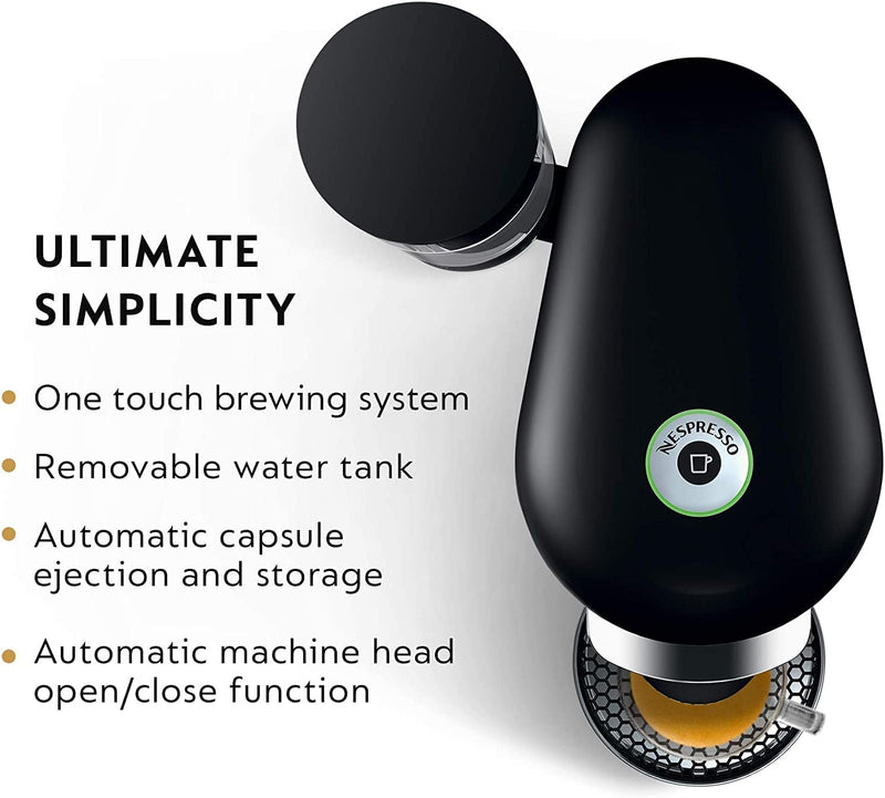 Nespresso VertuoPlus Deluxe Coffee and Espresso Machine by Breville with Milk Frother, 8 Ounces, Black
