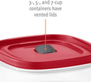 Rubbermaid 42-Piece Food Storage Containers with Lids, Salad Dressing and Condiment Containers, and Steam Vents, Microwave and Dishwasher Safe, Red (Pack of 21)