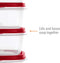 Rubbermaid 42-Piece Food Storage Containers with Lids, Salad Dressing and Condiment Containers, and Steam Vents, Microwave and Dishwasher Safe, Red (Pack of 21)