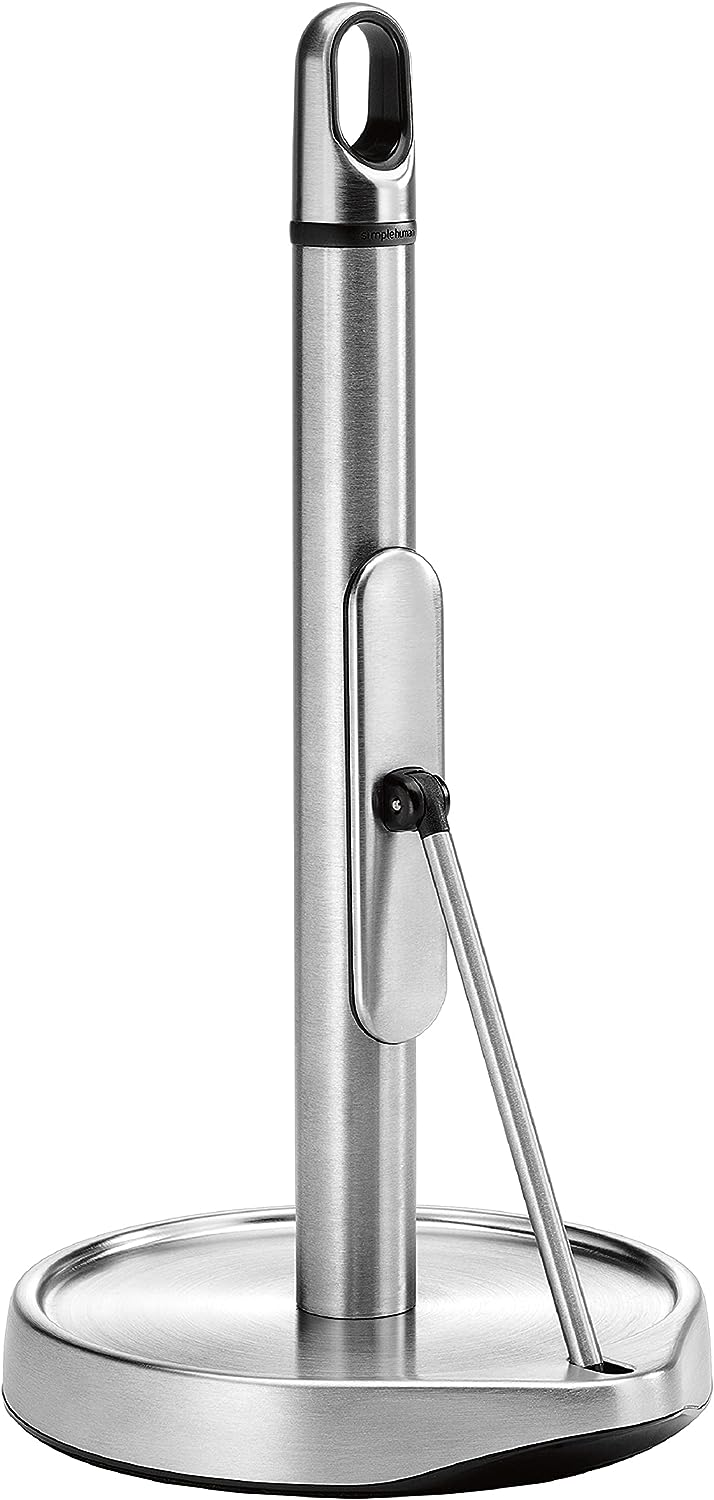 simplehuman Tension Arm Standing Paper Towel Holder, Brushed Stainless Steel