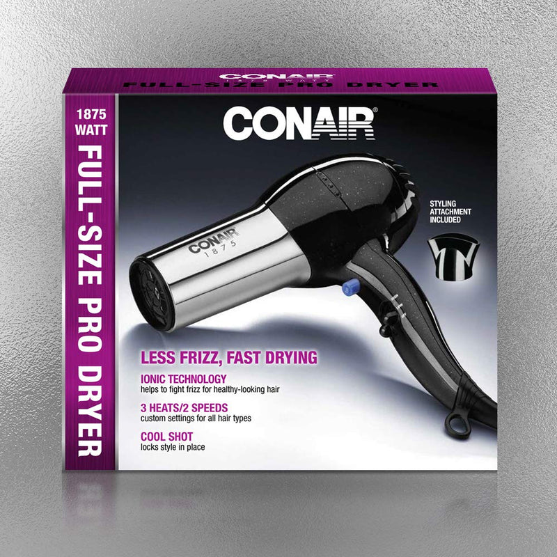 Conair Hair Dryer, 1875W Full Size Hair Dryer with Ionic Conditioning, Blow Dryer