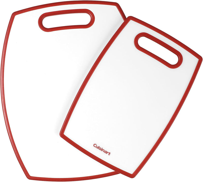 Cuisinart CCB-2PR 2-Piece Cutting Board Set, Red/White