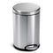 simplehuman 4.5 Liter / 1.2 Gallon Round Bathroom Step Trash Can, Brushed Stainless Steel