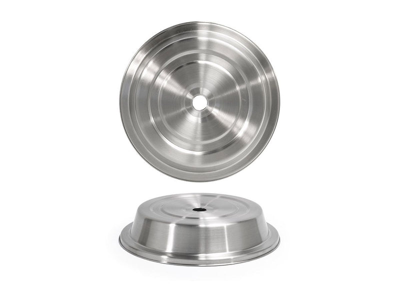 FOH DCV004BSS23 11” Round Brushed Stainless Plate Cover – Silver